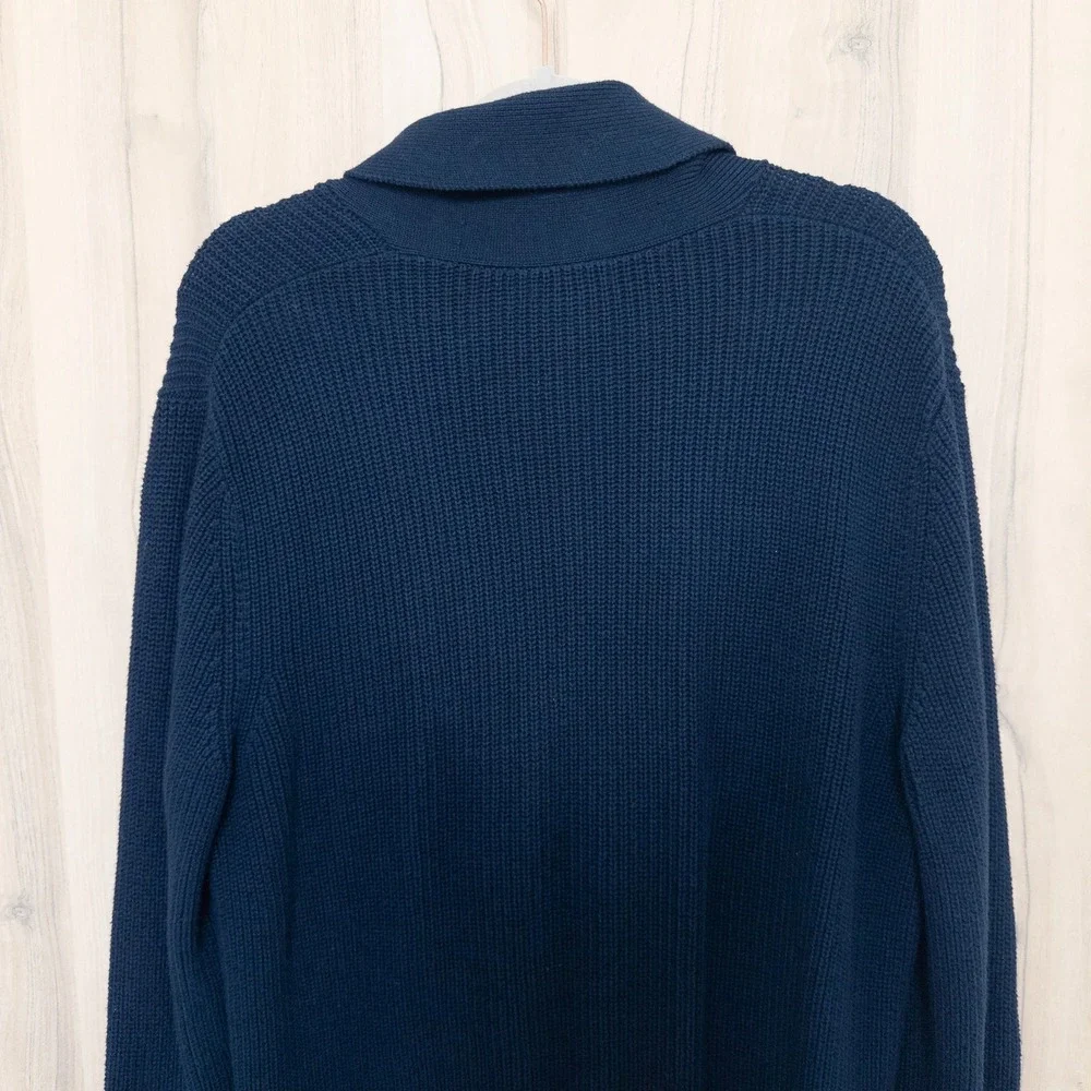 Gap Mens Shawl Collar Cardigan Sz M‎ Navy Button Front Heritage Old Money Preppy